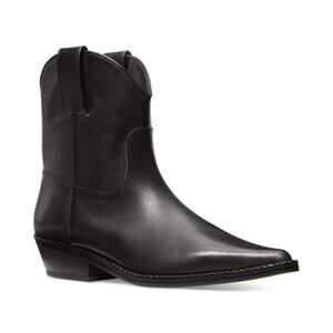 Michael Kors Noemie Boots Womens US 8M Black Leather Pointed Toe Western Bootie